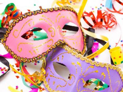 Imagem mostra máscaras de carnaval