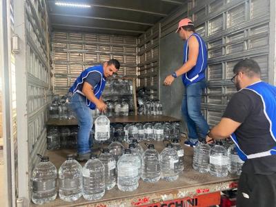 A UNG já entregou ao FUSSP 500 garrafões de água que equivale a 2.500 litros